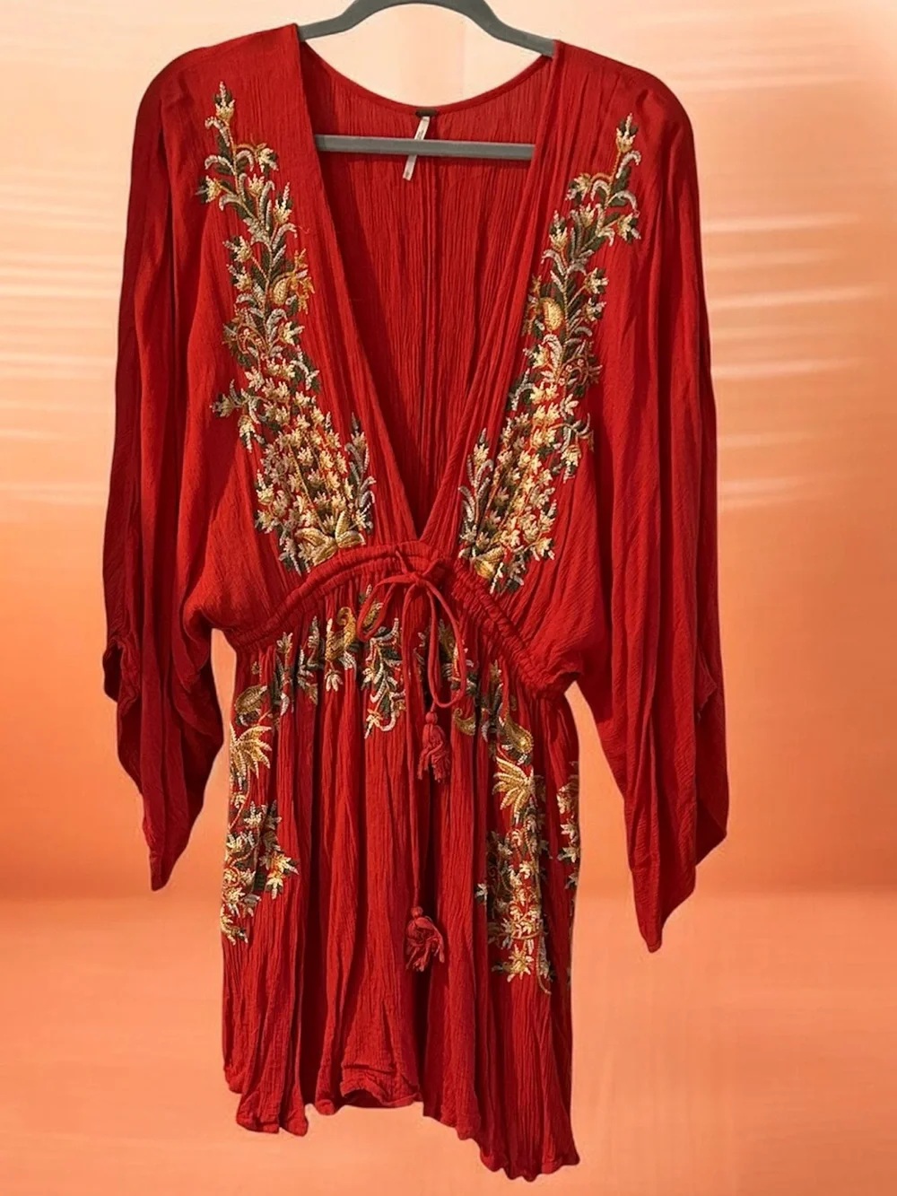 Free People PRETTY PINEAPPLE DRESS IN POPPY. Women’s Large